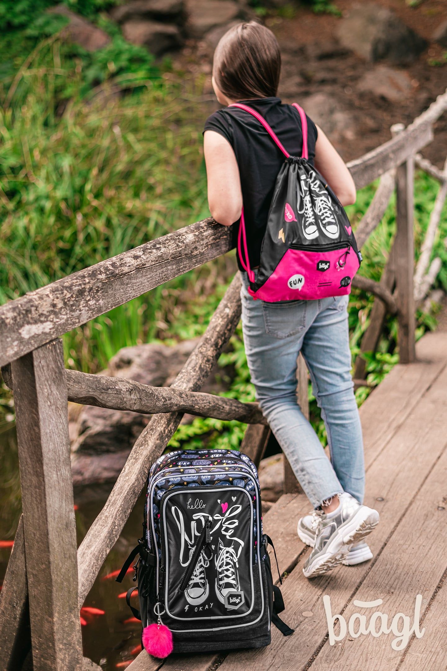 Gym sack with zip pocket Sneakers