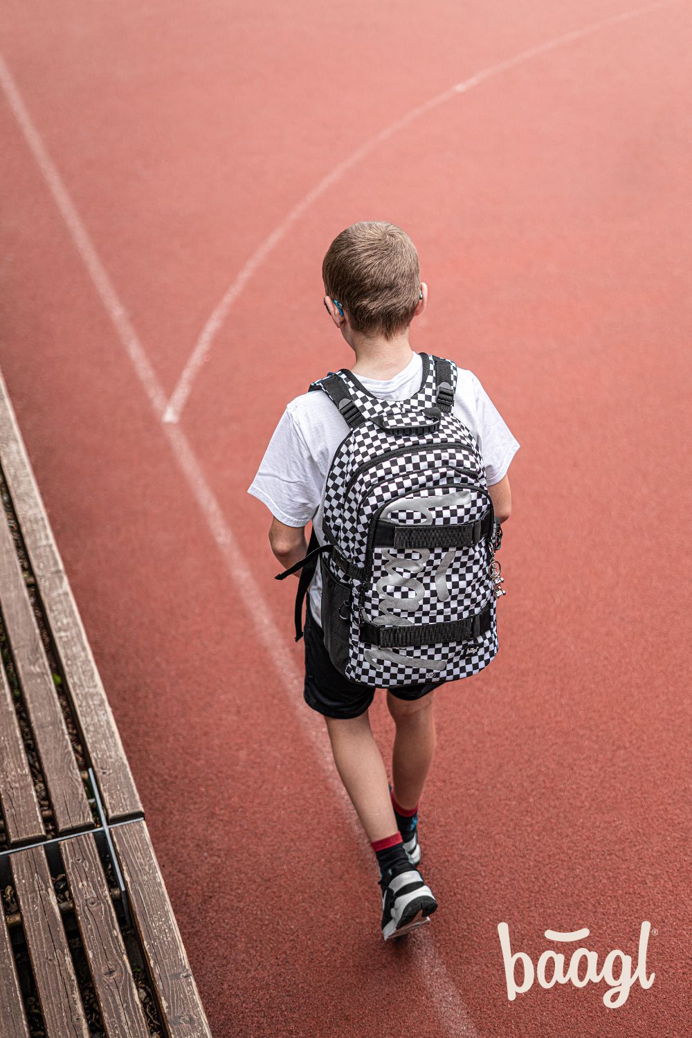 School backpack Skate Checked