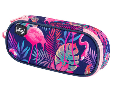 School pencil case etue compact Flamingo