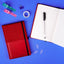 Notebook Skiver, red–burgundy, lined, 13 × 21 cm