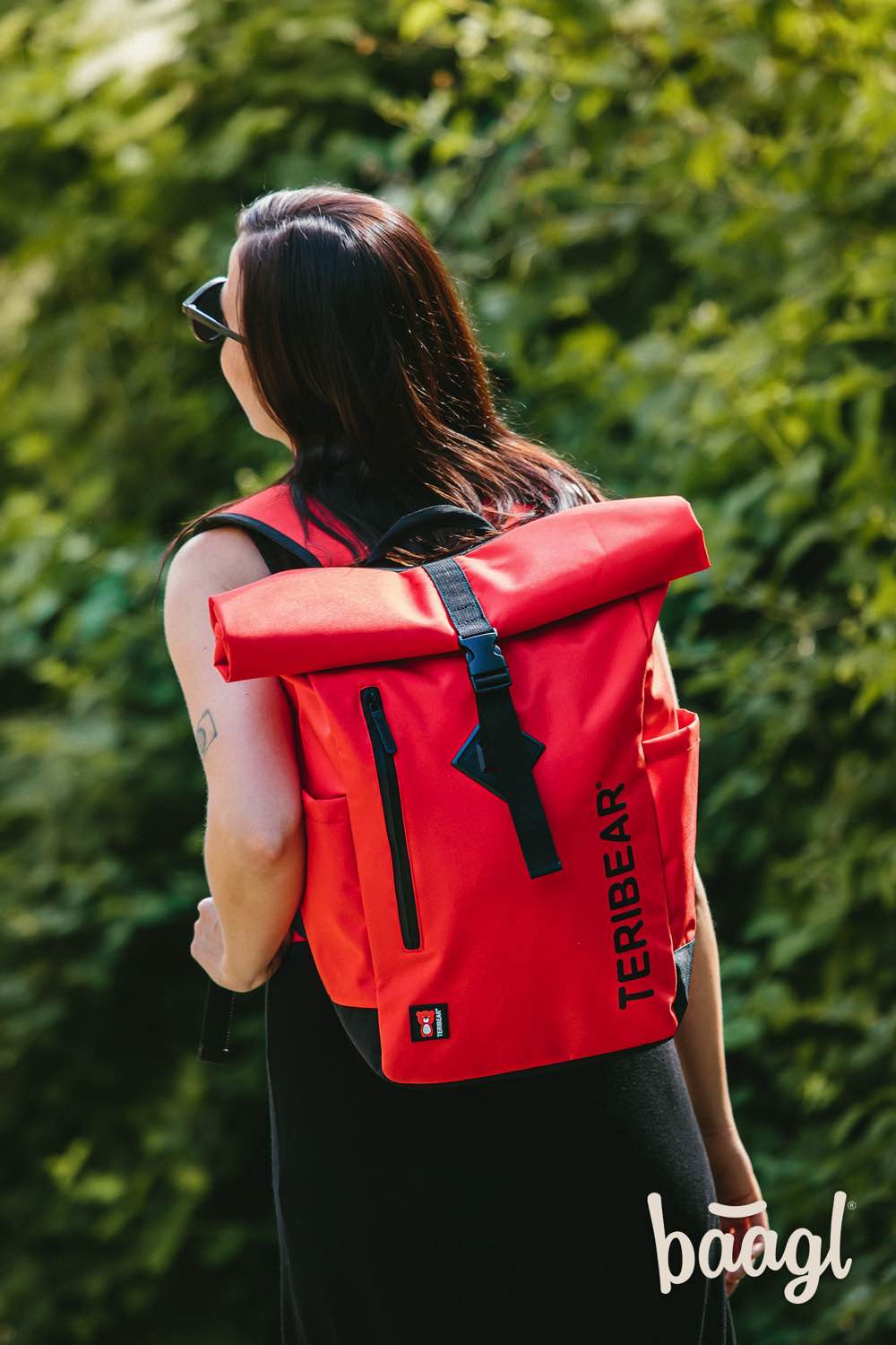 Roll top backpack TERIBEAR red