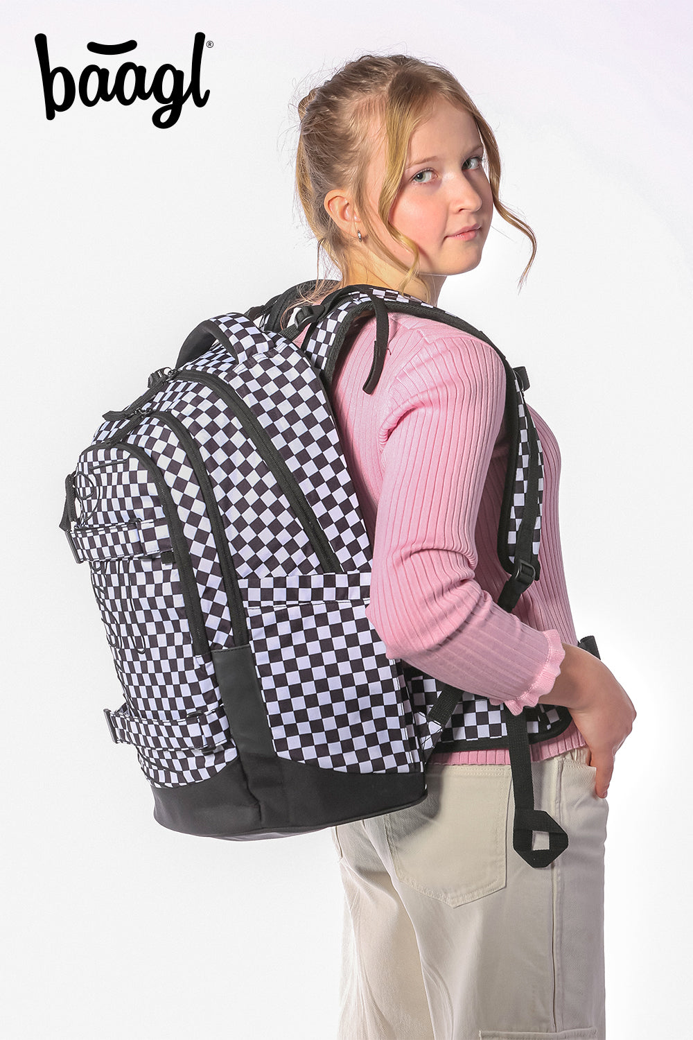 School backpack Skate Checked