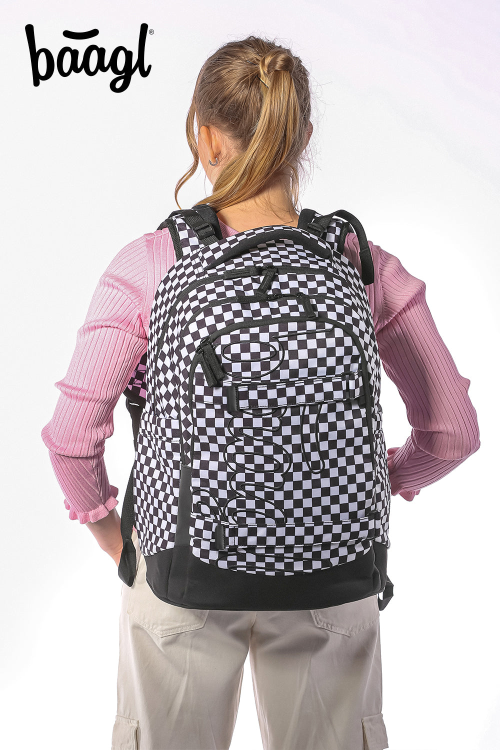 School backpack Skate Checked