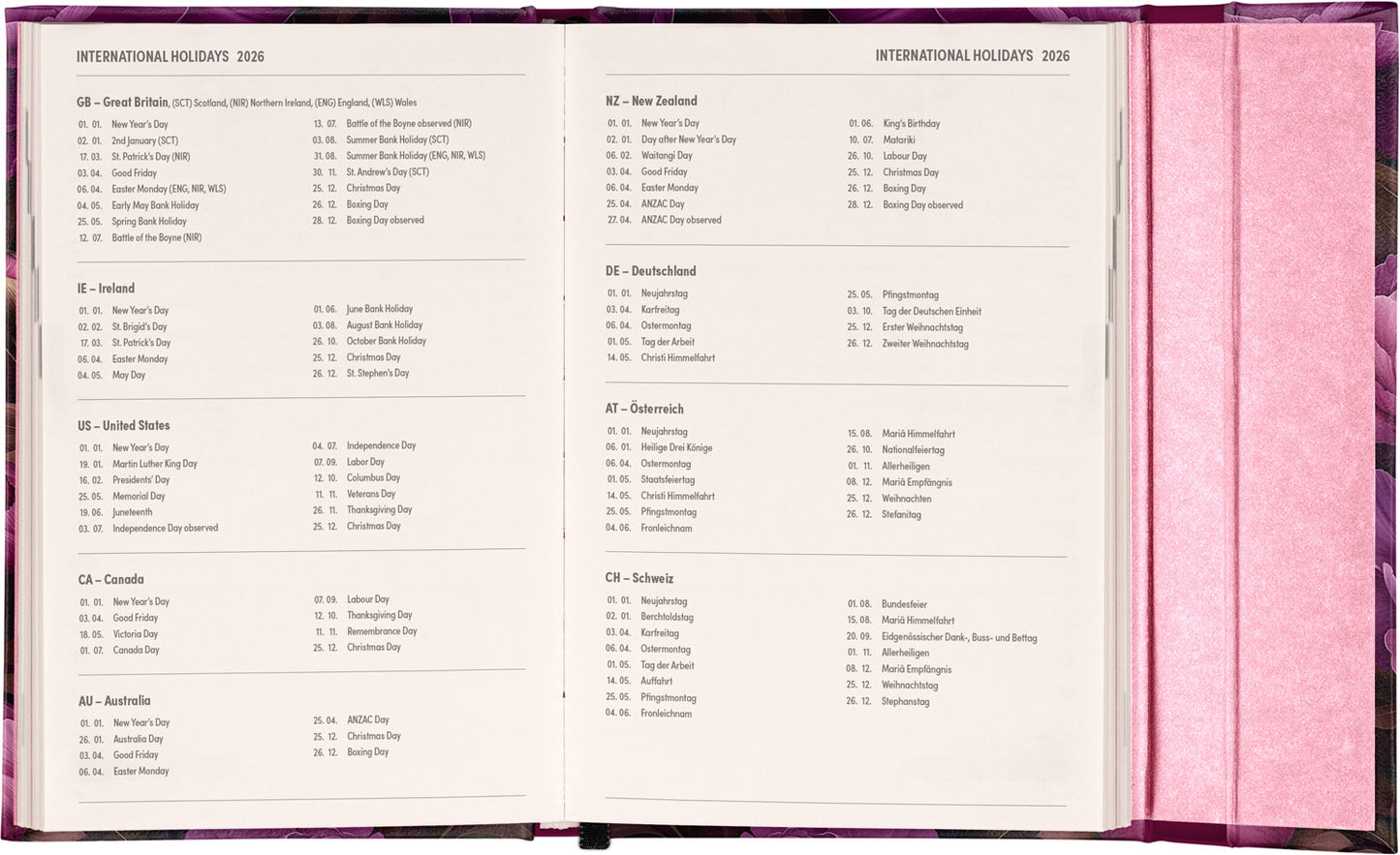 Magnetic weekly planner Purple Flowers 2026, 11 x 16 cm