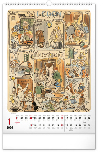 Wall calendar Josef Lada 2026, 33 x 46 cm