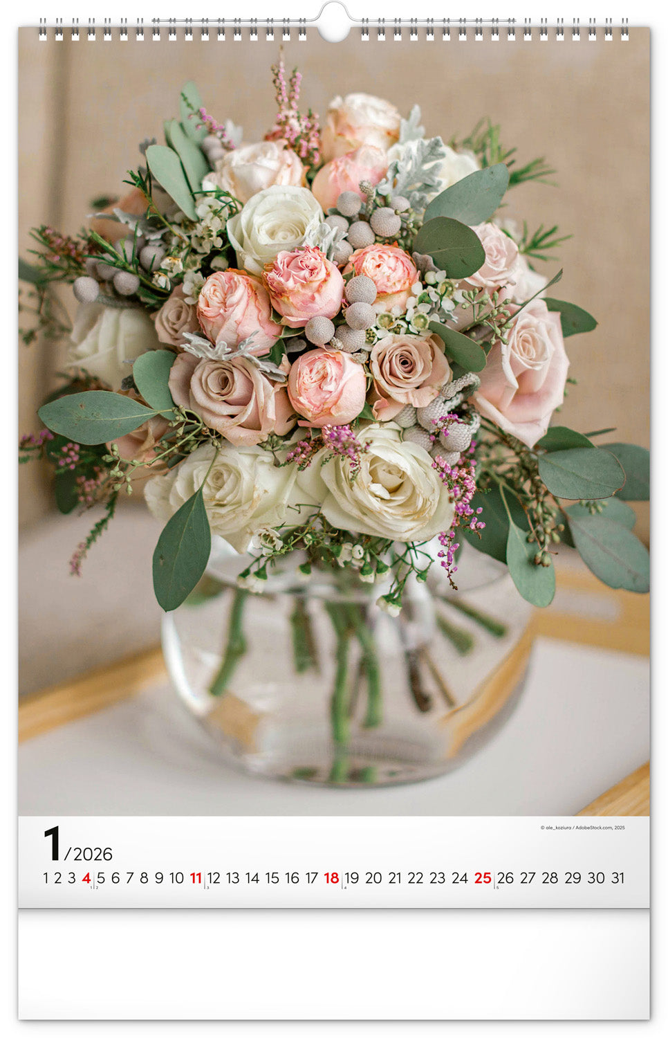 Wall calendar Bouquets 2026, 33 x 46 cm