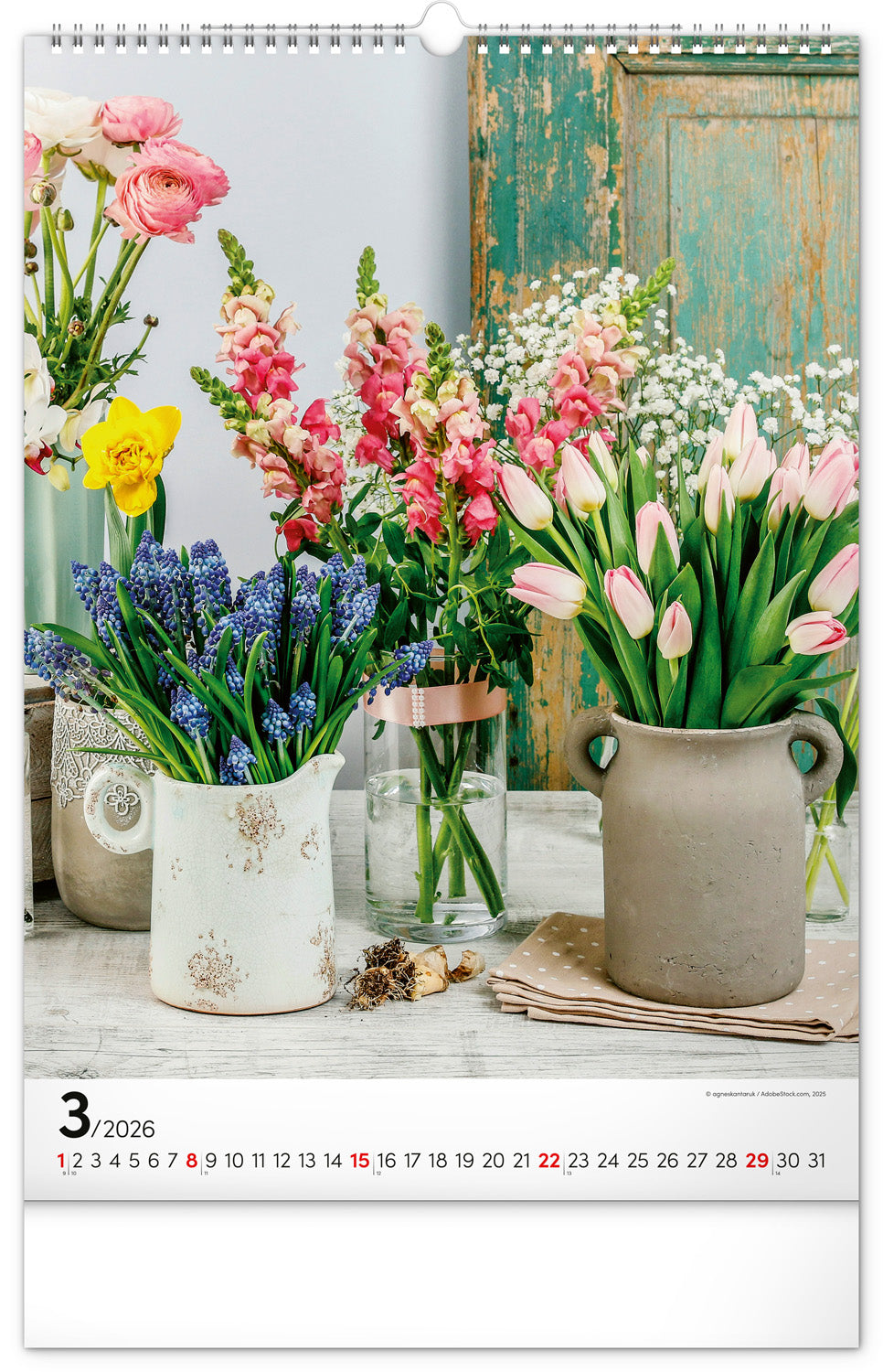 Wall calendar Bouquets 2026, 33 x 46 cm