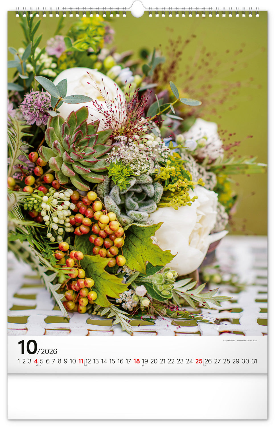 Wall calendar Bouquets 2026, 33 x 46 cm