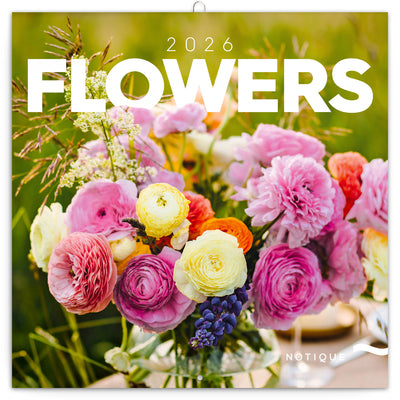 Grid calendar Flowers 2026, 30 x 30 cm