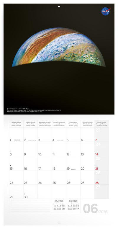 Grid calendar NASA 2026, 30 x 30 cm