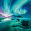 Grid calendar Aurora Borealis 2026, 30 x 30 cm